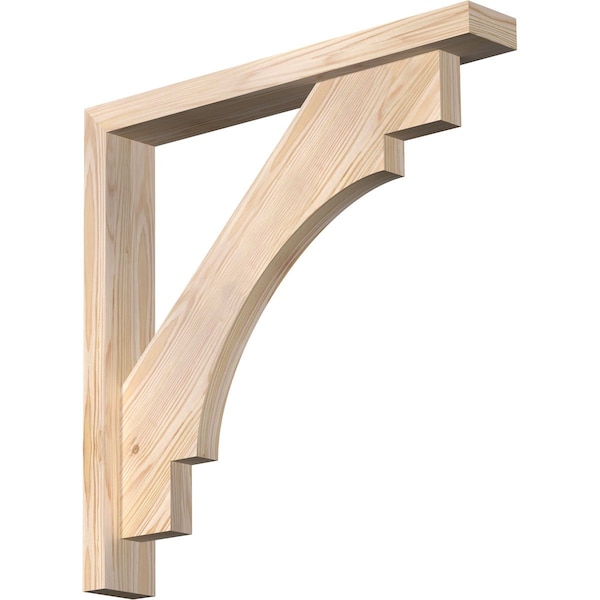 Ekena Millwork Merced Block Smooth Bracket w/ Offset Brace, Douglas Fir, 3 1/2"W x 24"D x 24"H BKT0402X24X24MRC05SDF - main